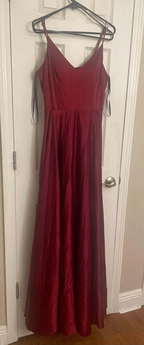 Women's B. Darlin Maxi Formal Elegant Crimson Dress W/Slit, A64